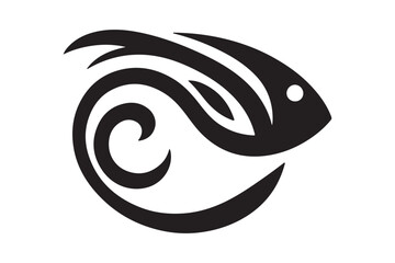 vector silhouette image of a fish logo icon