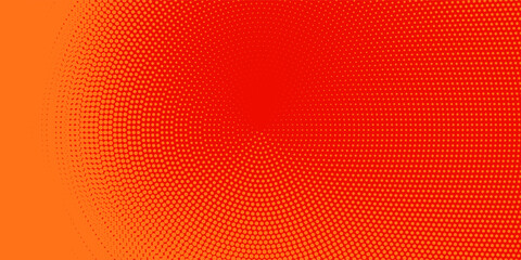 Dots halftone orange color pattern gradient texture with technology digital background. Dots pop art comics with summer background.