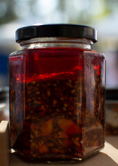 Mexican traditional spicy sauce with seeds