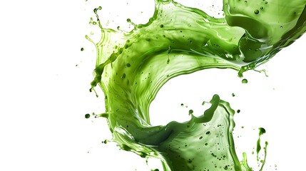 Dynamic Green Liquid Splash. Abstract Fluid Art Photography