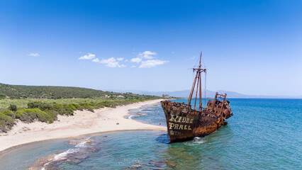 Dimitrios shipwreck located near the city of Gytheio, Southern Greece