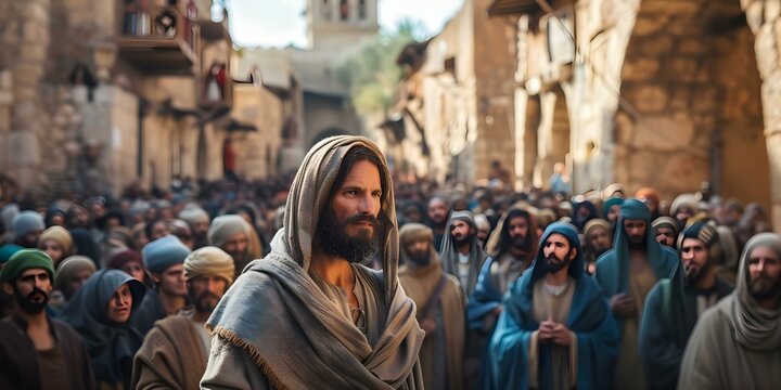 The New Testament of Christianity Jesus Christ's Teachings in Jerusalem. Concept Christianity, New Testament, Jesus Christ, Teachings, Jerusalem