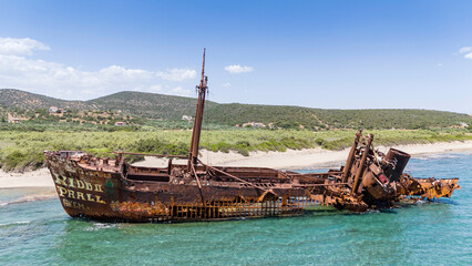 Dimitrios shipwreck located near the city of Gytheio, Southern Greece