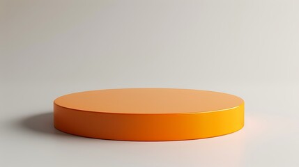 A orange colour podium circle isolated on white background