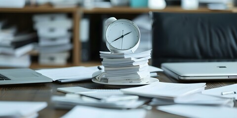 Handling workplace stress and deadlines while managing work pressure. Concept Workplace Stress, Deadlines, Work Pressure, Stress Management, Time Management