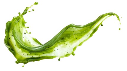 Dynamic Green Juice Splash. Refreshing and Healthy Beverage Concept