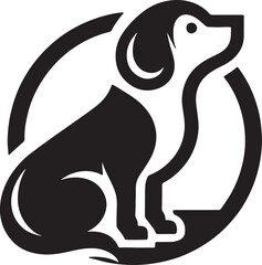 Dog icon vector illustration black dog logo icon