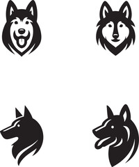 Dog icon vector illustration black dog logo icon