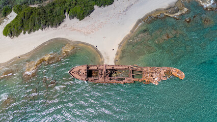 Dimitrios shipwreck located near the city of Gytheio, Southern Greece