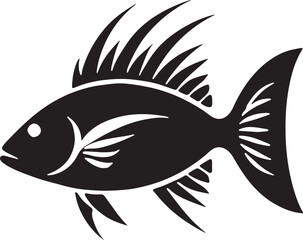 Fish icon vector illustration black fish logo icon