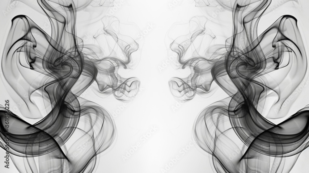 Aufkleber thin coils of smoke appear to intertwine with their mirror image creating a mesmerizing pattern. bla