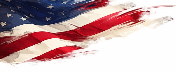 An American flag background with a white space in the middle for text,