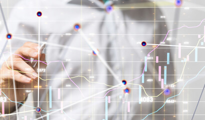 stock market 3d modern in hand