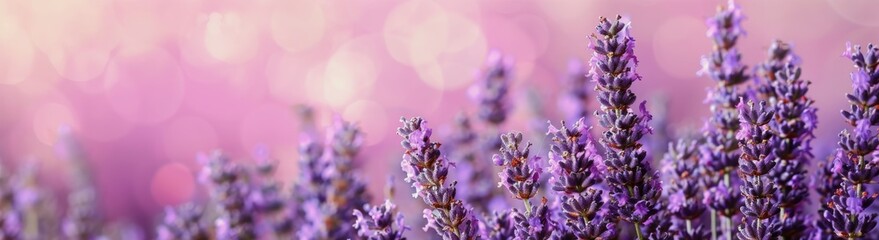 Fototapeta premium Close Up of Lavender Flowers in a Field on a Sunny Day