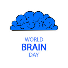 Brain World Day poster, vector art illustration.