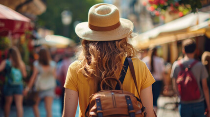 Obraz premium Capture the joy and anticipation of tourists on a summer day. 