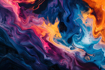 abstract fluid art with vivid colors. generative ai	
