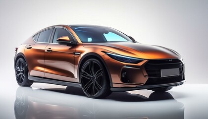 Obraz premium A high-end luxury sedan, featuring advanced technology and a refined design, set against a plain white background to highlight its premium quality.