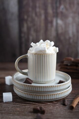 photography, mug, vertical, marshmallow, cup, drink, hot chocolate, caffeine, beverage, hot drink, cinnamon, no people, winter, table, candy, food, chocolate, coffee cup