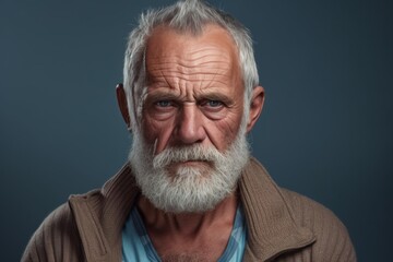 Senior man with grey hair standing over isolated background skeptic and nervous, frowning upset because of problem. negative emotions. Extremely Sulking Caucasian senior man, half body portrait
