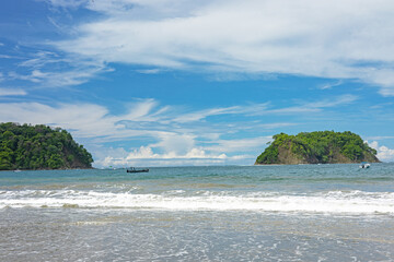 beautiful pacific coast sand beach in Samara in Costa Rica