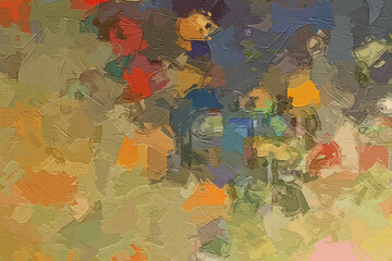 Oil painting and various flowers, cats, dogs, lotus leaves, roses, peonies, chrysanthemums, beautiful