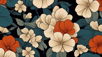 Wallpaper in beautiful rural flowers