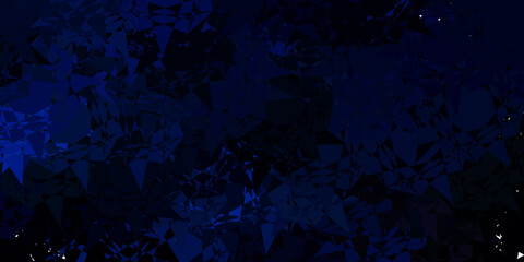 Dark BLUE vector background with polygonal forms.