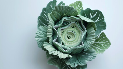 Obraz premium Quilling cabbage plant on white background