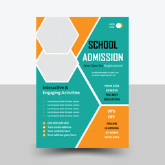 Creative and modern kids education School admission flyer design,