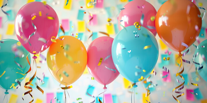 Brightly colored balloons and streamers adorn the room, adding a festive touch to the atmosphere of the contest or raffle.