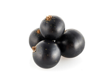 Black ripe currant isolated on a white background. Black currants isolated on a white background. Ripe berries.