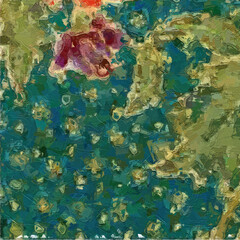 Oil painting and various flowers, cats, dogs, lotus leaves, roses, peonies, chrysanthemums, beautiful