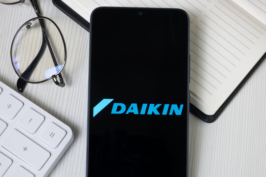 New York, USA - 21 June 2024: Daikin Logo on Phone Screen, Company Icon