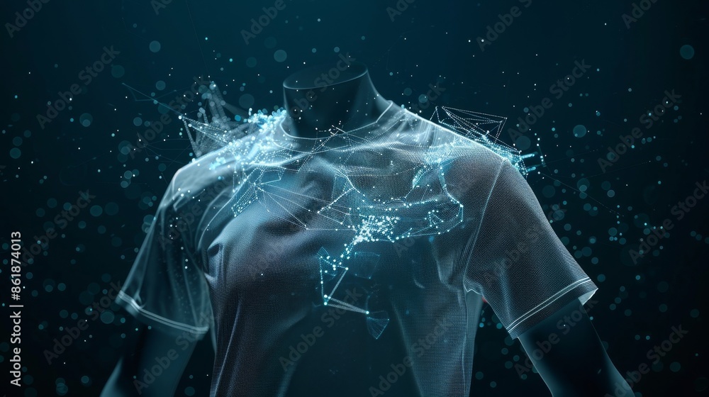 Poster a tshirt with builtin breathability sensors that adjust ventilation levels based on activity intensi