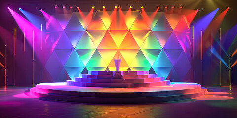 The spotlight shines on the prize, illuminating its many colors and shapes as it sits center-stage at a dazzling raffle display.