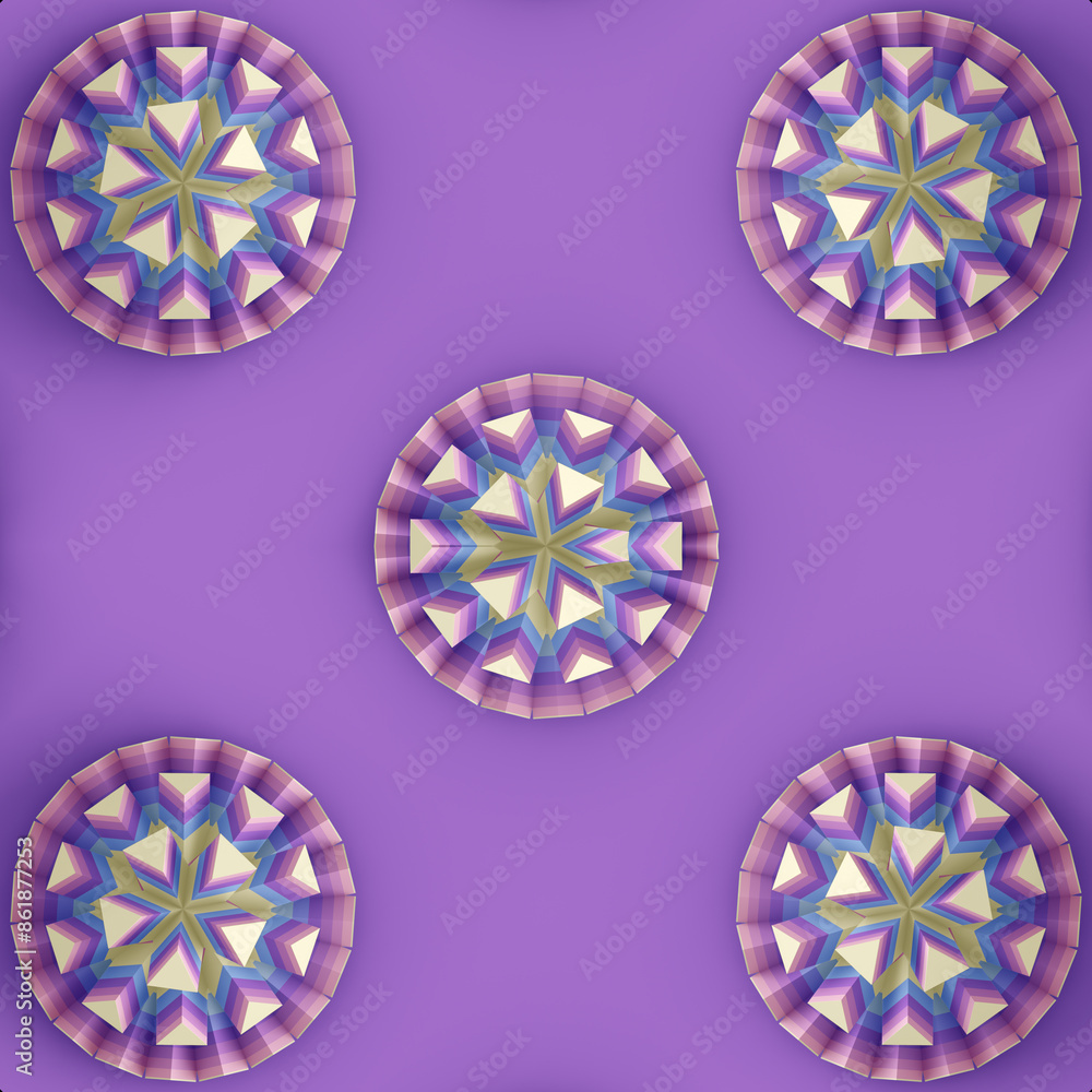 Aufkleber 3d rendering digital illustration of a pattern stylized geometric shapes in the shape of a star
