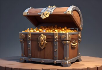 treasure chest with coins