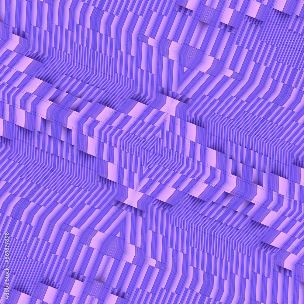 Poster A wavy digital illustration of a complex geometric pattern. 3d rendering