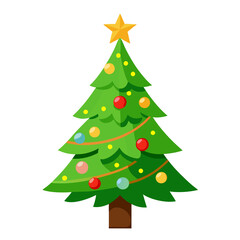 Obraz premium Festive Elegance: Adorned Christmas Tree on Transparent Background