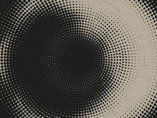 A black and white circular design with dots in the middle, AI