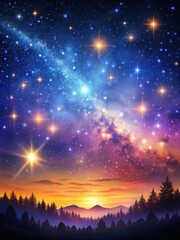 Fototapeta premium Starry night sky with a brilliant display of stars.