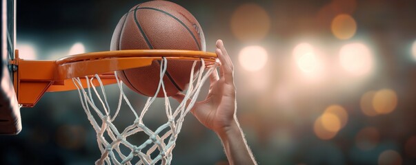 This image shows a player's hand in the act of touching the basketball rim during a game. It captures the proximity and skills required to perform such a move.