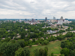 Day Light Drone Images of Dorothea Dix Park and The Downtown Raleigh North Carolina Skyline...