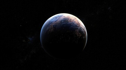Fototapeta premium Mysterious planet in the darkness of deep space