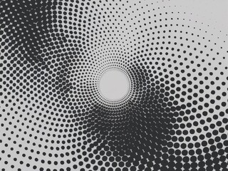 A black and white image of a spiral with dots, AI