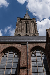 Fototapeta premium Utrecht Jacobikerk is a landmark Protestant church, named for its patron saint St. James the Greater. Current gothic church dates from the end of the 13th century. Utrecht, the Netherlands.
