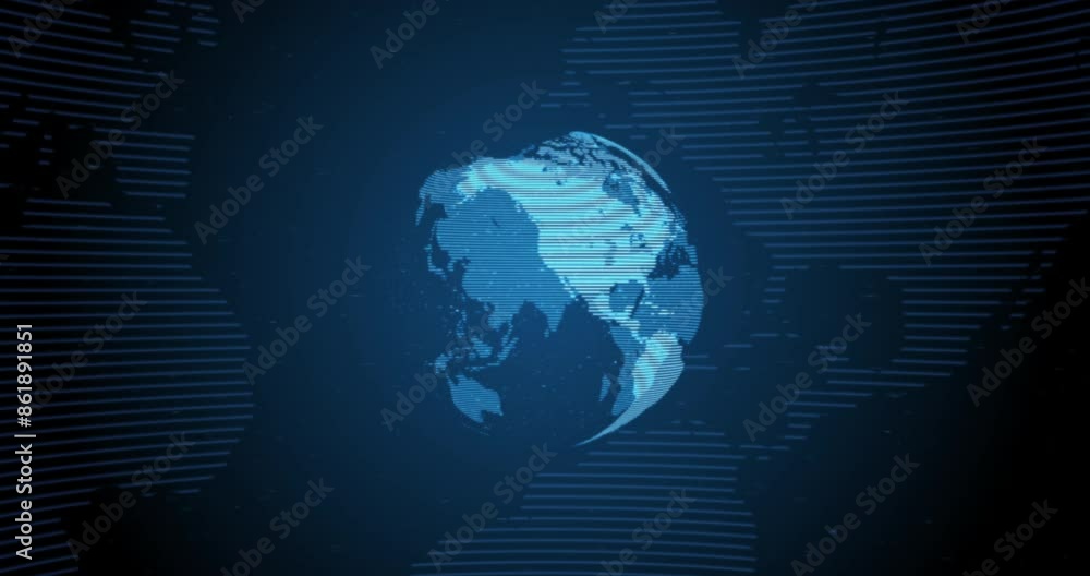 Poster hologram, global and network for map, tech and internet on dark studio background. empty, earth and 