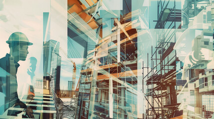 collage of professionals in the construction and architecture fields