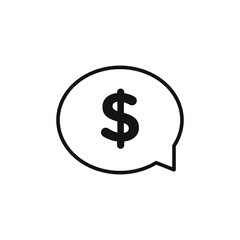 Fototapeta premium Financial Dollar Comment Icon for Discussions